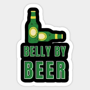 beer made the belly Sticker